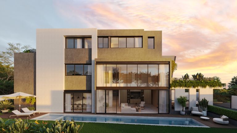 Anagram Homes Tan Boon Chong Avenue – Plot A (1): rear facade, pool and garden